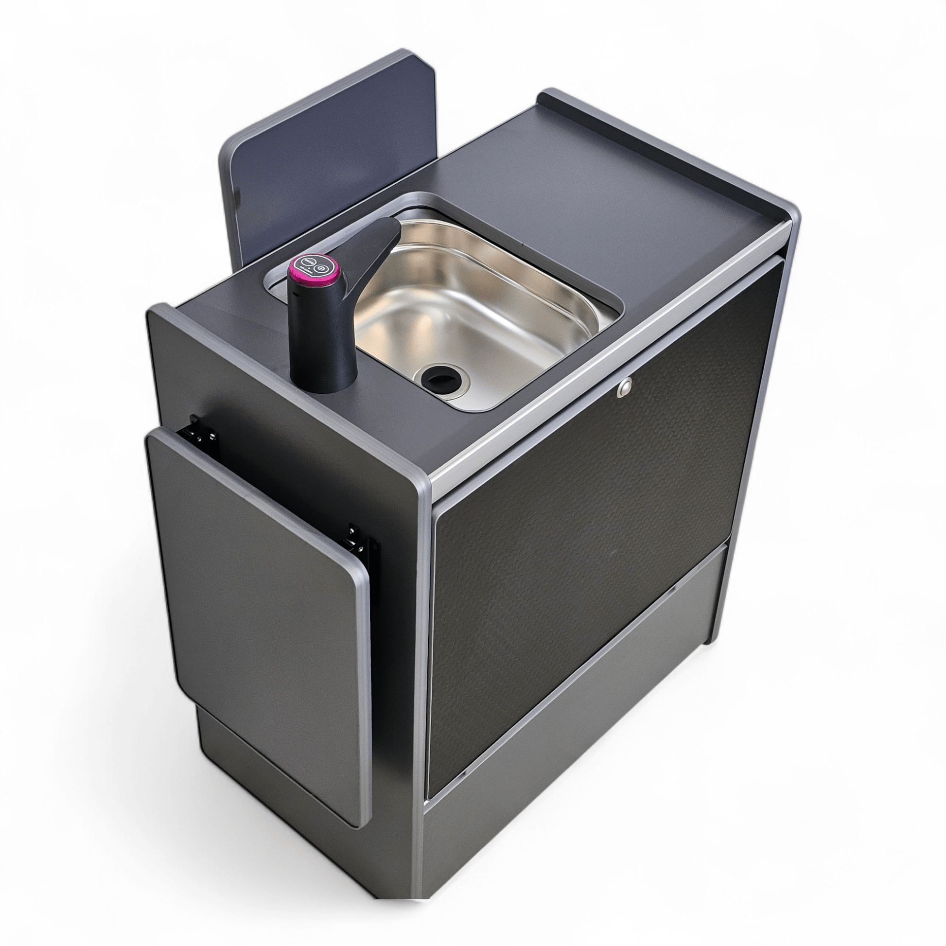 Vangear Nano - Pod NEW 3.0 campervan kitchen - Grey with Black door (easy self - assembly kit) - Vangear - EU