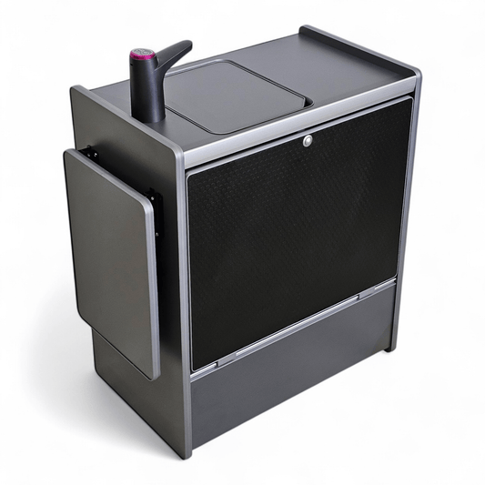 Vangear Nano - Pod NEW 3.0 campervan kitchen - Grey with Black door (easy self - assembly kit) - Vangear - EU