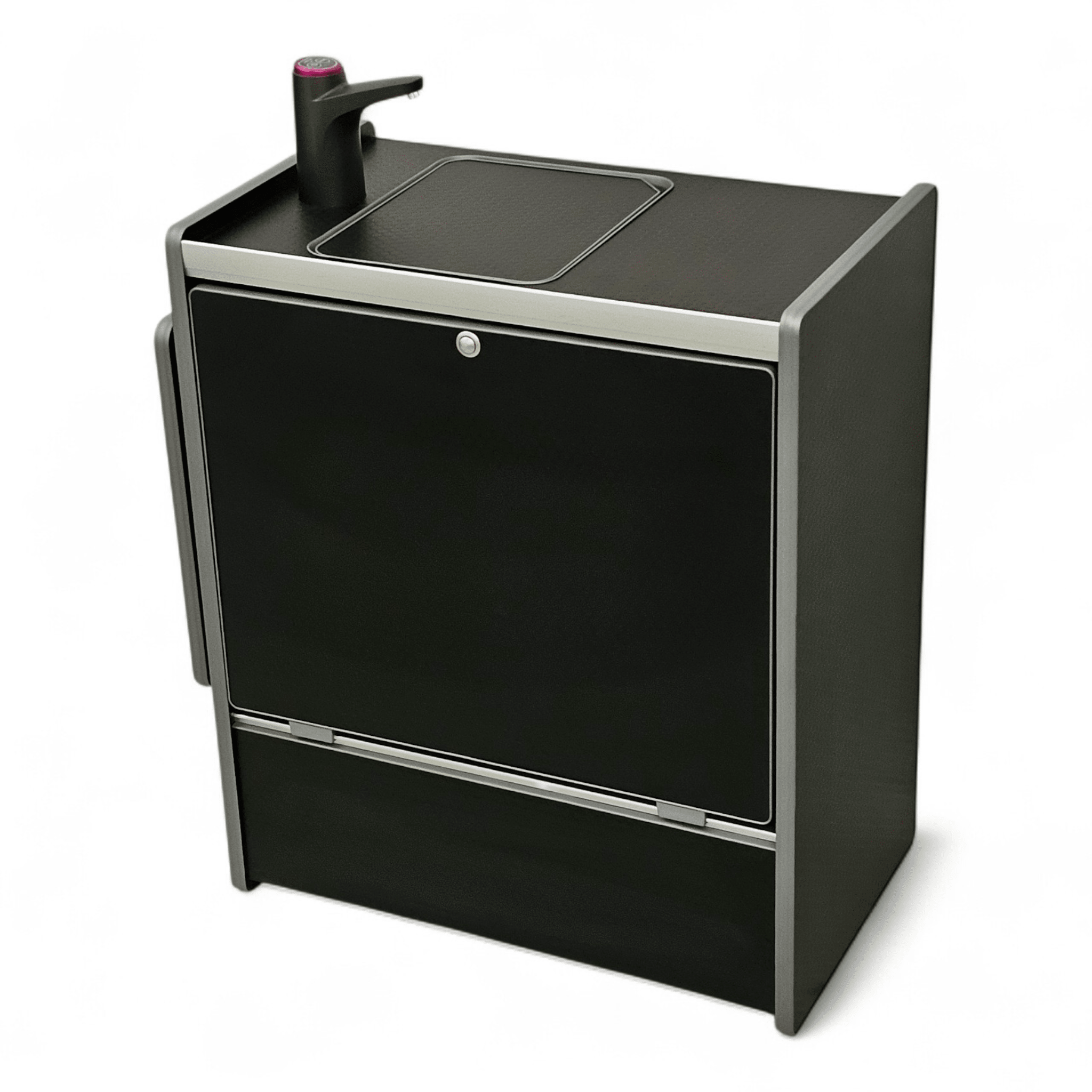 Vangear Nano - Pod NOW 3.0 campervan kitchen - Black with Black door (easy self - assembly) - Vangear - EU