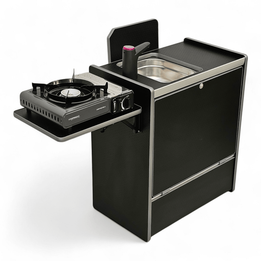 Vangear Nano - Pod NOW 3.0 campervan kitchen - Black with Black door (easy self - assembly) - Vangear - EU