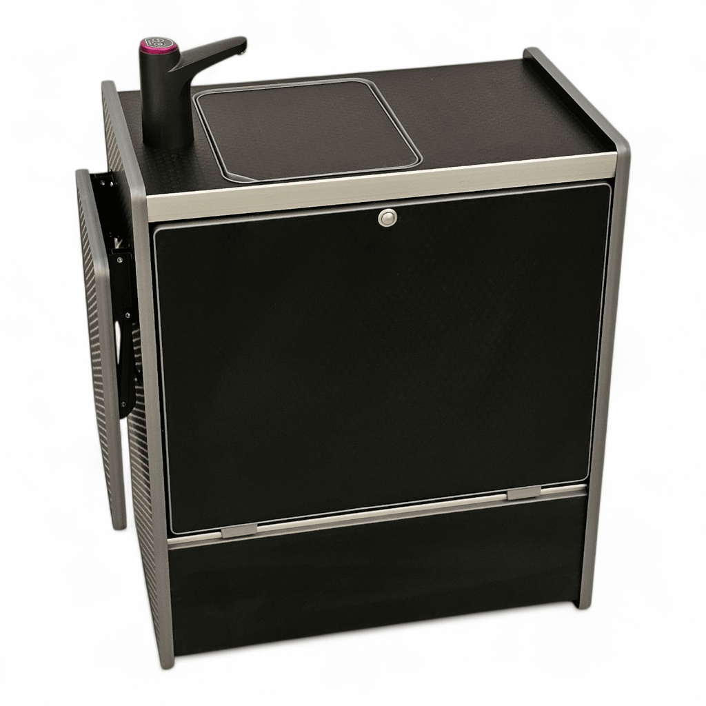 Vangear Nano - Pod NOW 3.0 campervan kitchen - Black with Black door (easy self - assembly) - Vangear - EU