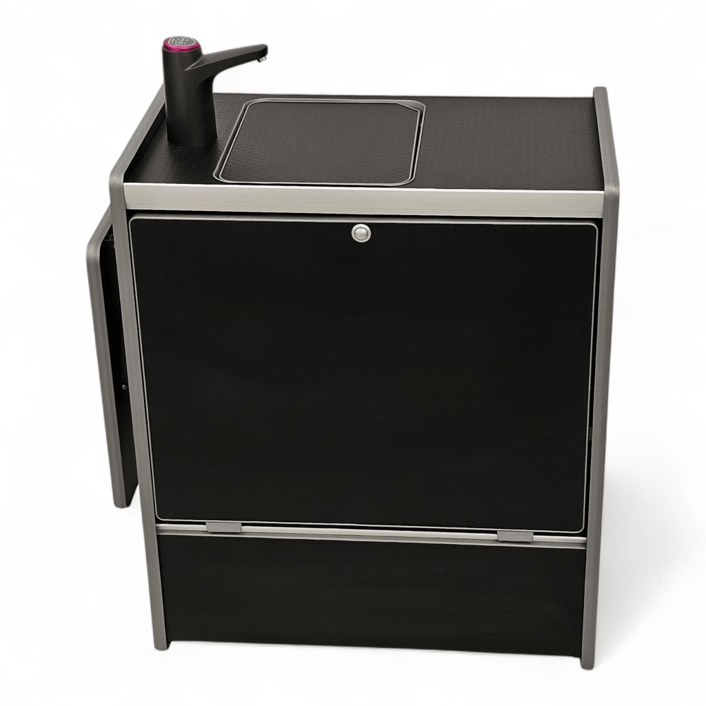 Vangear Nano - Pod NOW 3.0 campervan kitchen - Black with Black door (easy self - assembly) - Vangear - EU