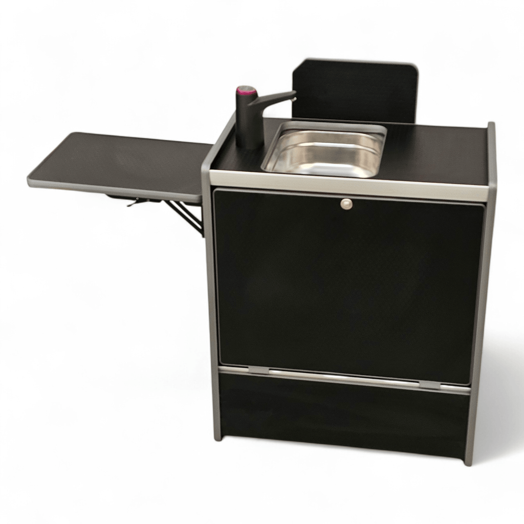 Vangear Nano - Pod NOW 3.0 campervan kitchen - Black with Black door (easy self - assembly) - Vangear - EU
