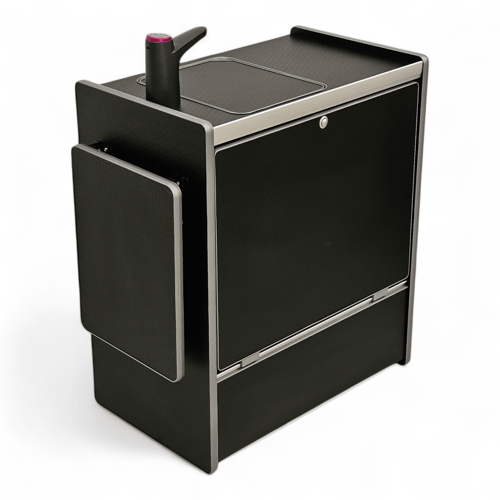 Vangear Nano - Pod NOW 3.0 campervan kitchen - Black with Black door (easy self - assembly) - Vangear - EU