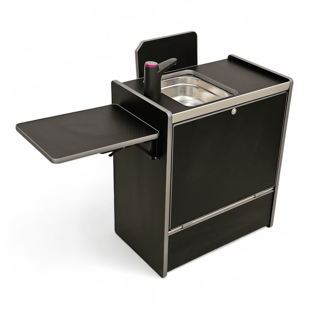 Vangear Nano - Pod NOW 3.0 campervan kitchen - Black with Black door (easy self - assembly) - Vangear - EU