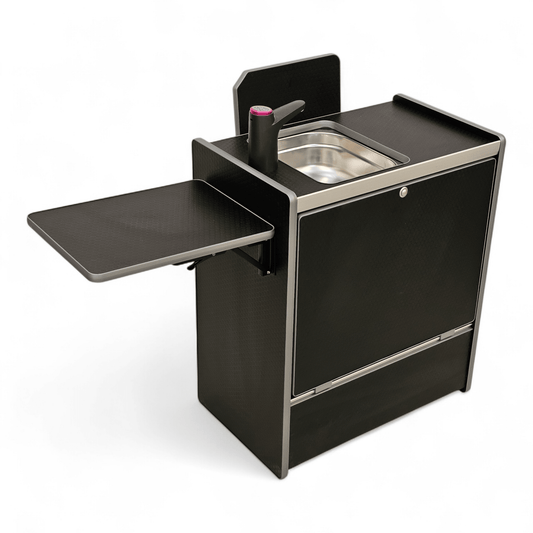 Vangear Nano - Pod NOW 3.0 campervan kitchen - Black with Black door (easy self - assembly) - Vangear - EU