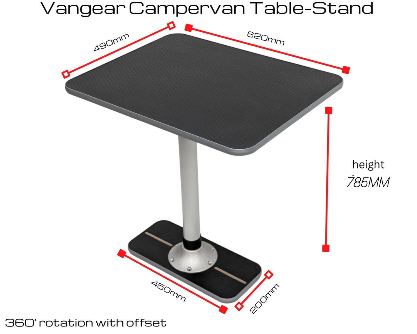 Vangear Table - Stand for Mercedes - Black - Vangear - EU