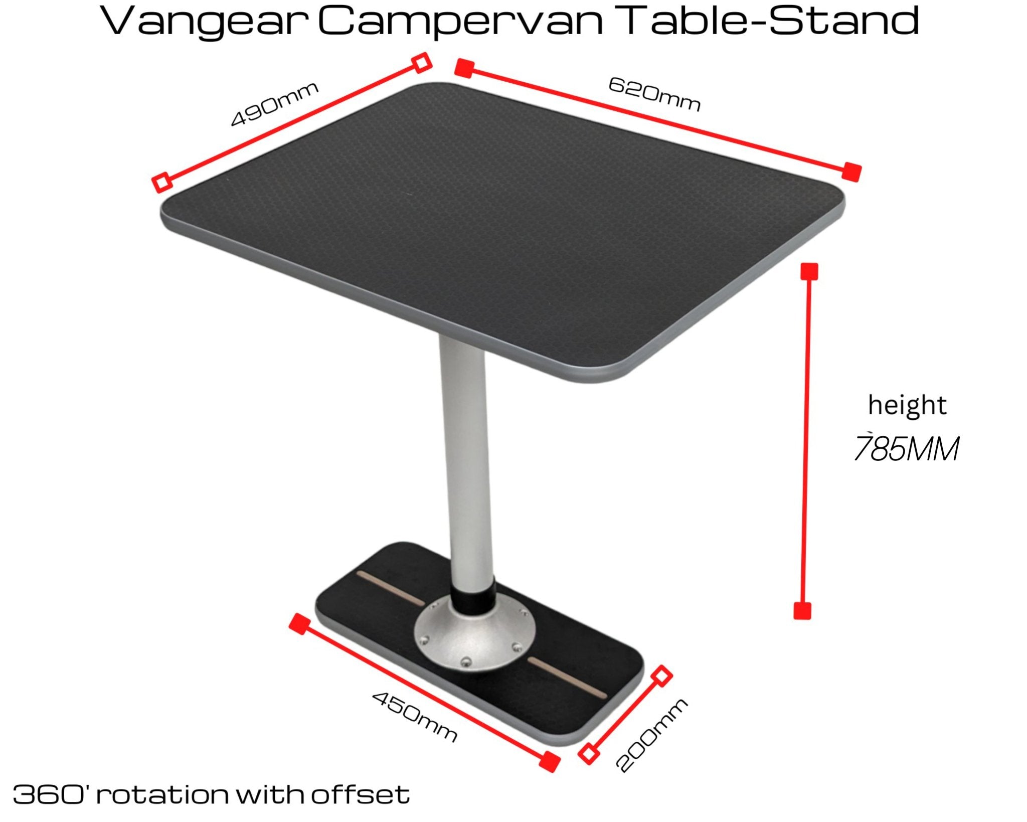 Vangear Table Stand - Volkswagen - Black - Vangear - EU