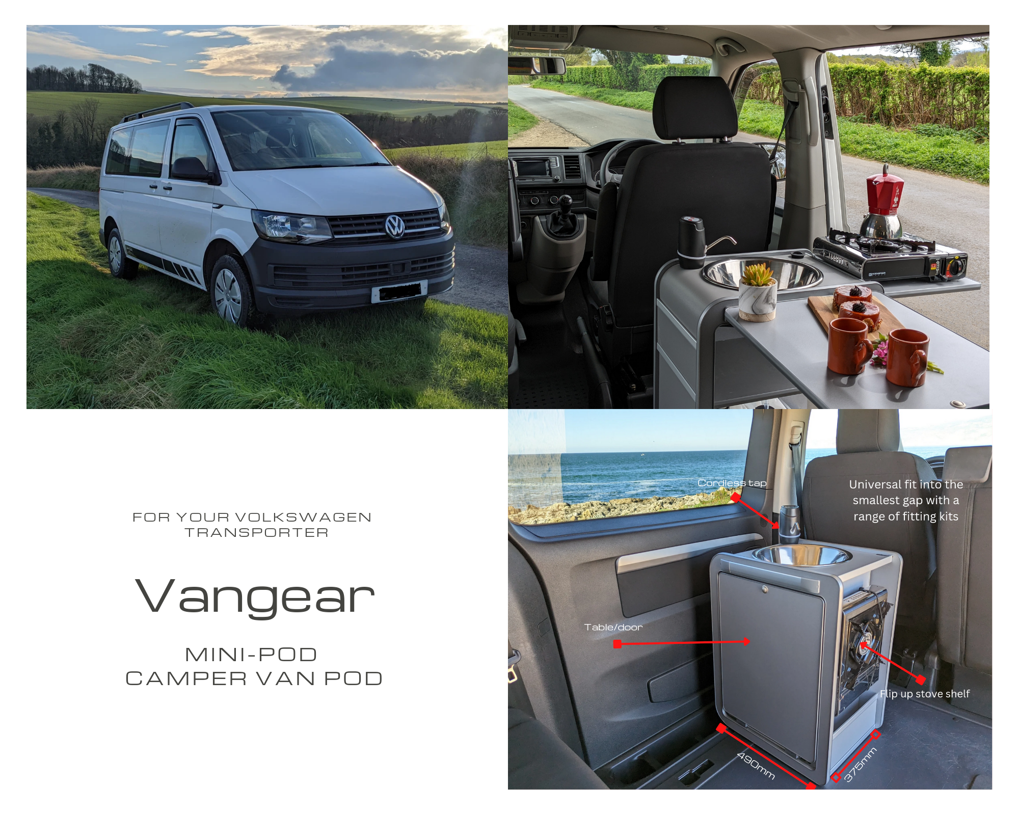 NEW Vangear Mini - Pod 2.2 Campervan Kitchen Pod - NEW Carbon Grey - Vangear - EU