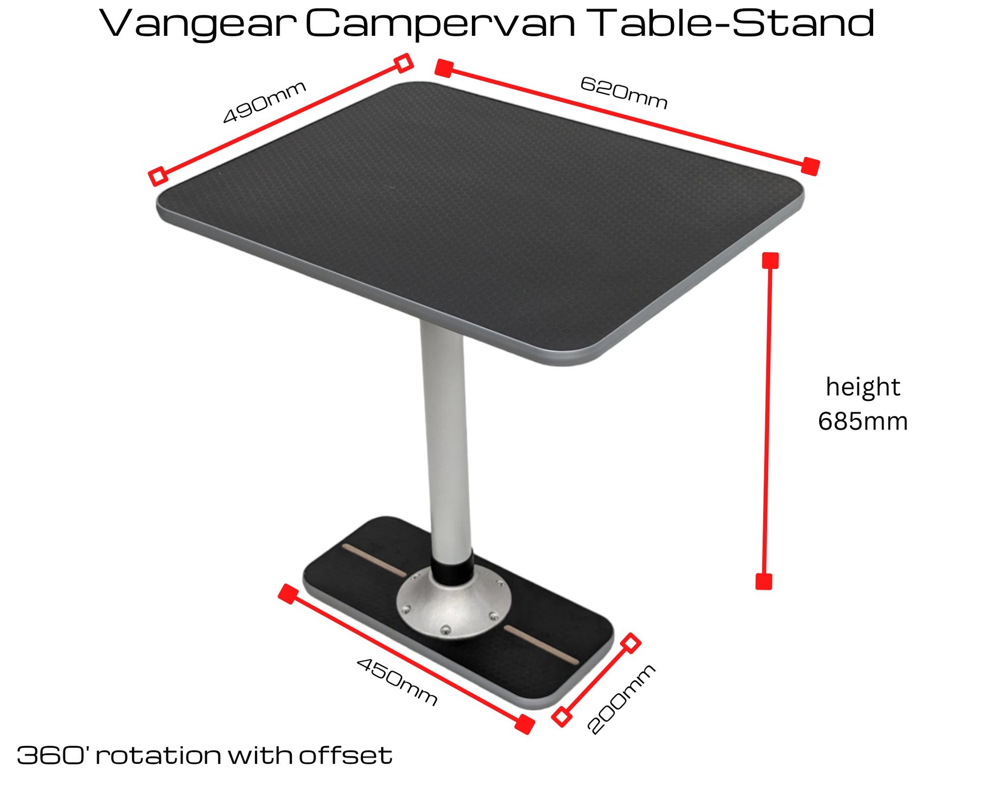 Vangear Table-Stand for Mercedes-Black - Vangear-EU