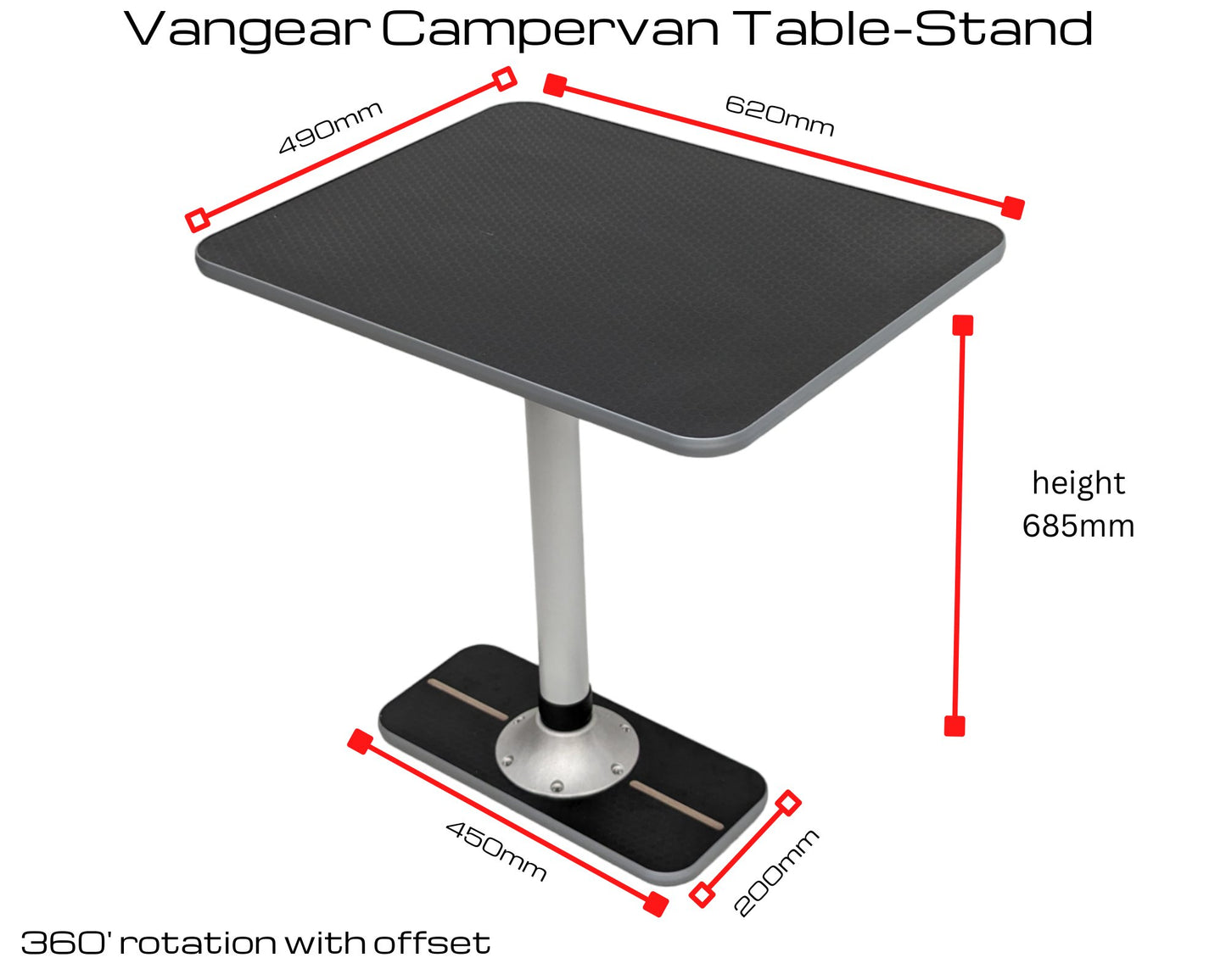 Vangear Table Stand-Volkswagen-Black - Vangear-EU